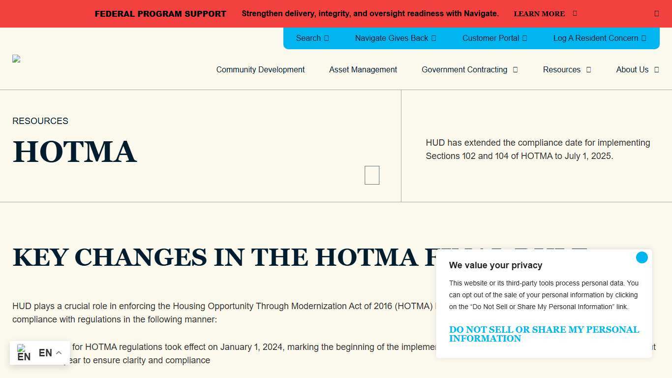 Understanding HOTMA (HUD) into 2026