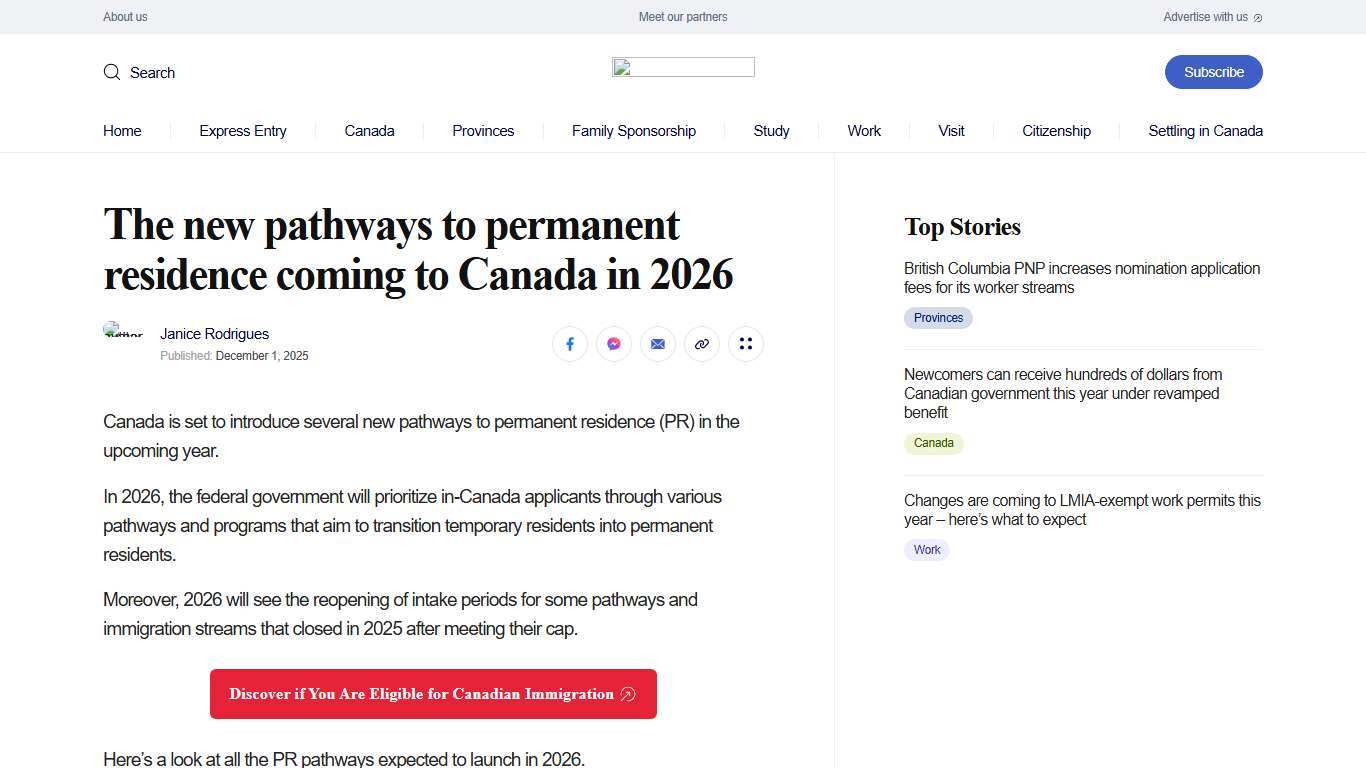 The new pathways to permanent residence coming to Canada in 2026 CIC News